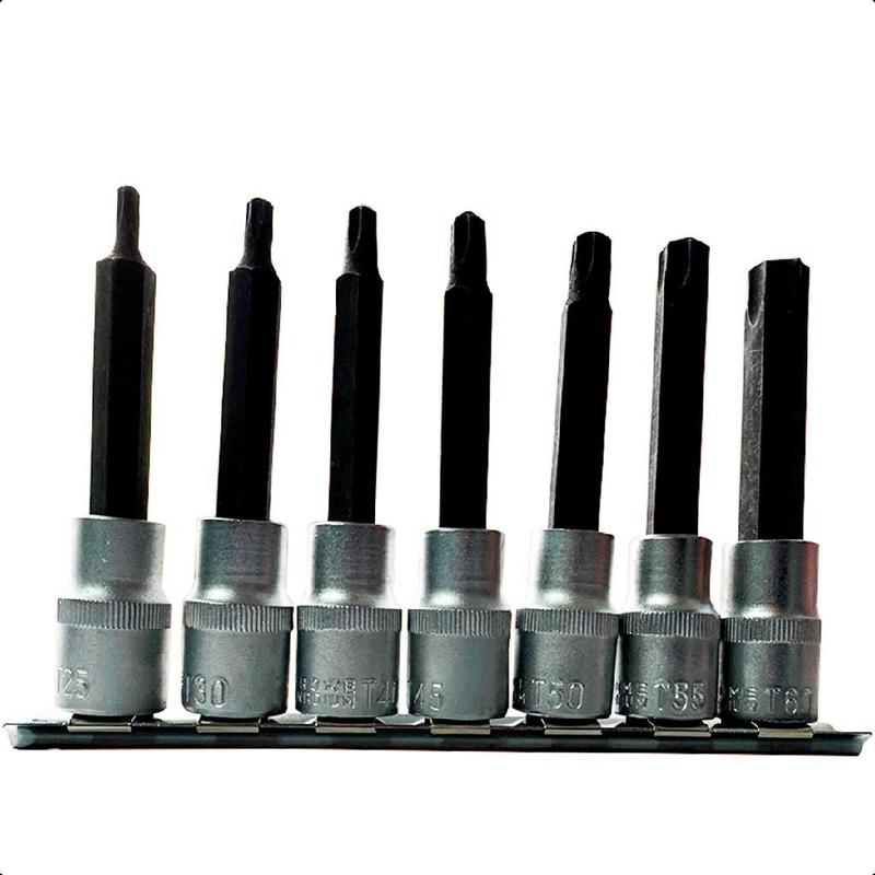 Jogo Soquete Pito Torx Torque 7 Pc Longo 100mm Profissional